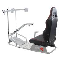 GTR Simulator - GTR Simulator GTSF Model Racing Simulator with Gear Shifter & Steering Mounts, Monitor Mount and Real Racing Seat Blue with White - Image 109