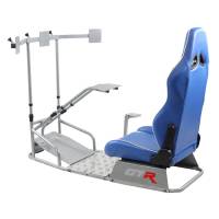 GTR Simulator - GTR Simulator GTSF Model Racing Simulator with Gear Shifter & Steering Mounts, Monitor Mount and Real Racing Seat Blue with White - Image 119