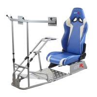 GTR Simulator - GTR Simulator GTSF Model Racing Simulator with Gear Shifter & Steering Mounts, Monitor Mount and Real Racing Seat Blue with White - Image 127