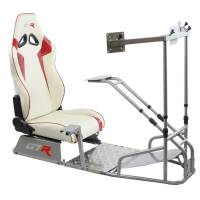 GTR Simulator - GTR Simulator GTSF Model Racing Simulator with Gear Shifter & Steering Mounts, Monitor Mount and Real Racing Seat Blue with White - Image 151