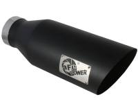 aFe - aFe MACHForce XP Exhausts Tips SS-304 EXH Tip 4In x 7Out x 18L Bolt-On (blk) - Image 1