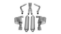 Corsa Performance 2.75in. Cat-Back Dual Rear Exit with Single 4.5in. Polished Pro-Series Tips 14463