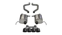 Corsa Performance 2.75in. Axle-Back Dual Rear Exit with Quad 4.5in. Black PVD Pro-Series Tips 14768BLK