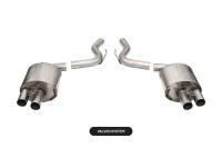 Corsa Performance 3.0in. 304 Stainless Steel dual rear exit axleback exhaust system with active valves. Fits to CORSA mid-pipes. 21098