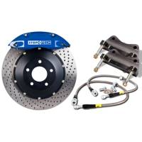 StopTech Big Brake Kit; Blue Caliper; Drilled Two-Piece Rotor; Front