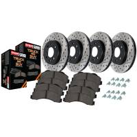 StopTech Truck Axle Pack; Slotted/Drilled; 4 Wheel Brake Kit