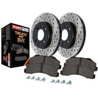 StopTech Truck Axle Pack; Slotted and Drilled; Front Brake Kit