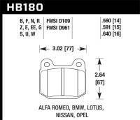 Hawk Performance Blue 9012 Disc Brake Pad - HB180E.560