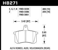 Hawk Performance Blue 9012 Disc Brake Pad - HB271E.605