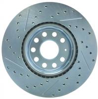 StopTech Select Sport Drilled and Slotted Brake Rotor; Front Left