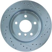 StopTech Select Sport Drilled and Slotted Brake Rotor; Rear Left