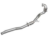 aFe Power Twisted Steel Down Pipe 3in 304 Stainless Steel w/ Cat 15-18 VW Golf R MKVII L4-2.0L (t)