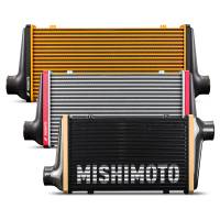 Mishimoto Universal Carbon Fiber Intercooler - Gloss Tanks - 450mm Silver Core - S-Flow - BK V-Band - MMINT-UCF-G4S-S-BK