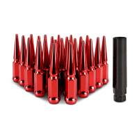 Mishimoto Mishimoto Steel Spiked Lug Nuts M14 x 1.5 24pc Set Red - MMLG-SP1415-24RD