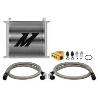 Mishimoto Universal Thermostatic Oil Cooler Kit 34-Row Silver - MMOC-U34TSL