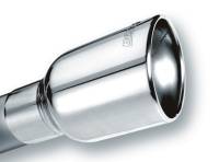 Borla Universal Polished Tip Single Oval Rolled Angle-Cut w/Clamp (inlet 2 1/2in. Outlet 4 1/4 x 3 1 - 20155
