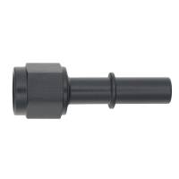 DeatschWerks 6AN Female Flare Swivel to 3/8in Male EFI Quick Disconnect - Anodized Matte Black - 6-02-0131-B