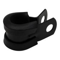 DeatschWerks Rubber Cushioned P-Clamp for 6AN Hose - 9.5mm Clamp Id - Anodized Matte Black - 6-02-0353-B