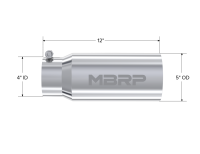 MBRP - MBRP Universal Tip 5 O.D. Dual Wall Straight 4 inlet 12 length - T5049 - Image 4