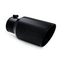 MBRP Universal Tip 6 O.D. Dual Wall Angled 4 inlet 12 length - Black Finish - T5072BLK