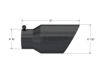 MBRP - MBRP Universal Tip 6 O.D. Dual Wall Angled 4 inlet 12 length - Black Finish - T5072BLK - Image 4