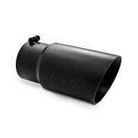 MBRP Universal Tip 6 O.D. Dual Wall Angled 5 inlet 12 length - Black Finish - T5074BLK