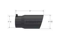 MBRP - MBRP Universal Tip 6 O.D. Dual Wall Angled 5 inlet 12 length - Black Finish - T5074BLK - Image 3
