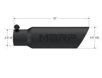 MBRP - MBRP Universal Tip 3.5 O.D. Dual Wall Angled 2.5 inlet 12 length - Black Finish - T5106BLK - Image 4
