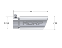 MBRP - MBRP Universal Tip 4in O.D. Angled Rolled End 3 inlet 10 length - T5112 - Image 4