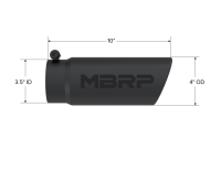 MBRP - MBRP Universal Tip 4 O.D. Angled Rolled End 3.5 inlet 10 length- Black Finish - T5112BLK - Image 4
