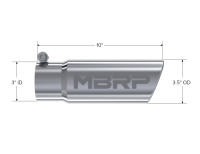 MBRP - MBRP Universal Tip 3in O.D. Angled Rolled End 3 inlet 10 length - T5115 - Image 4