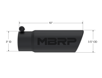 MBRP - MBRP Universal Tip 3-1/2in O.D. Angled Rolled End - 3in ID Inlet 10in Length - Black - T5115BLK - Image 4