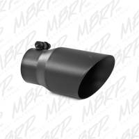 MBRP Tip 3in Round x 4in Inlet OD Dual Walled Angled Black Tip - Fits all 3in Exhausts - T5122BLK
