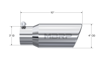 MBRP - MBRP Universal Tip 4in OD 3in Inlet 10in Length Angled Rolled End T304 - T5155 - Image 4
