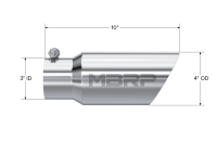 MBRP - MBRP Universal Tip 4in OD 3in Inlet 10in Length Dual Wall Angled End T304 - T5156 - Image 4