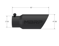 MBRP - MBRP Universal Tip 4in OD 3in Inlet 10in Length Dual Wall Angled End Black - T5156BLK - Image 4