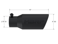 MBRP - MBRP Universal Angled Rolled End Tip 4in OD / 2-3/4in Inlet / 10in Length - Black - T5157BLK - Image 4