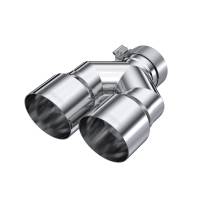 MBRP 3in ID / Dual 4in OD Out Staggered L 9.87in / R 9.37in Single Wall T304 SS Univ Exhaust Tip - T5182