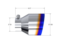 MBRP - MBRP T304 Stainless Steel Burnt End Angle Cut Exhaust Tip - 3in. ID / 5in. OD / 6.5in. Length - T5184BE - Image 2