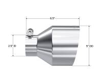 MBRP - MBRP Universal T304 Stainless Steel Tip 2.5in ID / 5in OD Out / 6.5in Length Angle Cut Single Wall - T5190 - Image 3