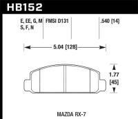 Hawk Performance - Hawk 88-91 Mazda RX-7 1.3L 10th Anniversary 1 Piston Caliper Front ER-1 Brake Pads - HB152D.540 - Image 1