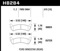 Hawk Performance Performance Ceramic Disc Brake Pad HB284Z.575