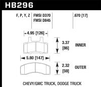 Hawk Performance Performance Ceramic Disc Brake Pad HB296Z.670