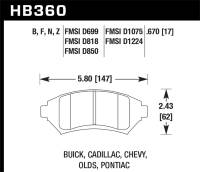 Hawk Performance HPS Disc Brake Pad HB360F.670