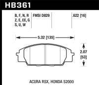 Hawk 02-06 Acura RSX Type S / 06-11 Honda Civic Si / 00-09 S2000 DTC-60 Front Brake Pads - HB361G.622