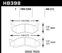 Hawk Performance HPS Disc Brake Pad HB398F.680