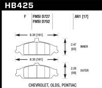 Hawk Performance HPS Disc Brake Pad HB425F.661