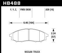 Hawk Performance - Hawk 00-04 Nissan Xtrerra / 03-04 Nissan Frontier LTS Street Front Brake Pads - HB488Y.629 - Image 1