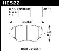 Hawk Performance - Hawk 2015 Mazda MX-5 Miata 2.0L 25th Anniversary Edition OE Incl.Clips Front ER-1 Brake Pads - HB522D.565 - Image 1