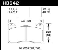 Hawk Wilwood 7816 Blue 9012 Race Brake Pads - HB542E.600